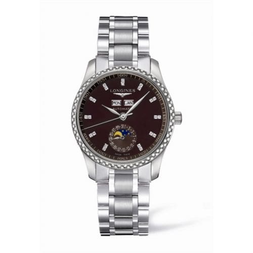 Longines Master Collection Calendar 36 Stainless Steel / Diamond / Brown MOP / Bracelet L2.503.0.07.6