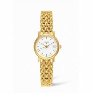 Longines Presence 23.5 Quartz Yellow Gold / White / Bracelet L4.277.6.12.6