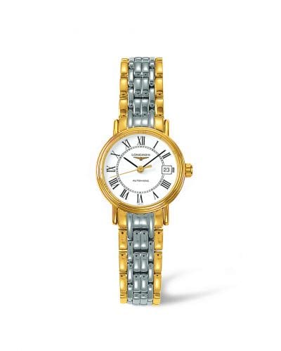 Longines Presence 25.5 Automatic PVD Gold / White - Roman / Bracelet L4.321.2.11.7