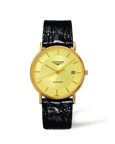 Longines Presence 38.5 Automatic PVD Gold / Champagne / Strap L4.921.2.42.2