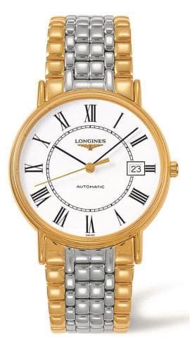 Longines Presence 38.5 Automatic PVD Gold / White / Bracelet L4.921.2.11.7