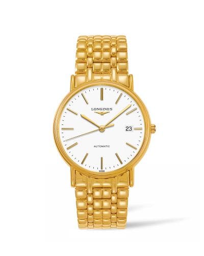 Longines Presence 38.5 Automatic PVD Gold / White / Bracelet L4.921.2.12.8