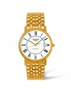 Longines Presence 38.5 Automatic PVD Gold / White - Roman / Bracelet L4.921.2.11.8