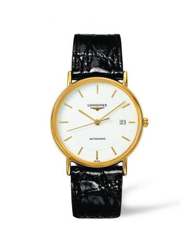 Longines Presence 38.5 Automatic PVD Gold / White / Strap L4.921.2.18.2