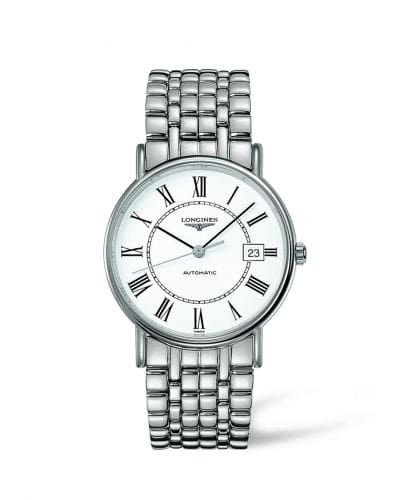 Longines Presence 38.5 Automatic Stainless Steel / White - Roman / Bracelet L4.921.4.11.6