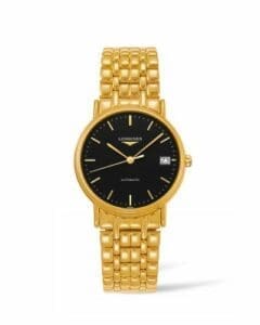 Longines Presence Automatic 34.5mm Stainless Steel / PVD Gold / Black / Bracelet L4.821.2.52.8