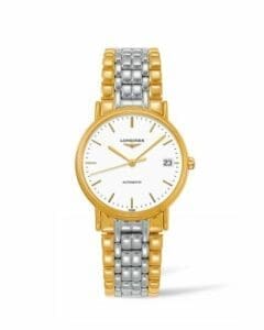 Longines Presence Automatic 34.5mm Stainless Steel / PVD Gold / White / Bracelet L4.821.2.12.7