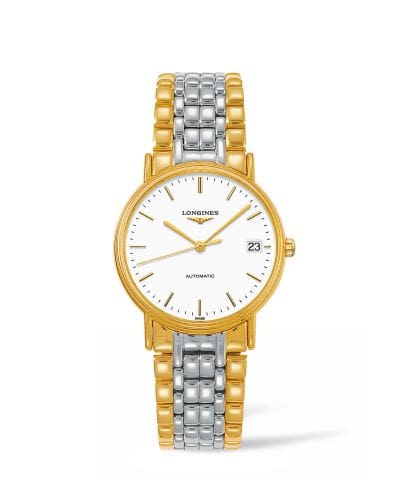 Longines Presence Automatic 34.5mm Stainless Steel / PVD Gold / White / Bracelet L4.821.2.12.7