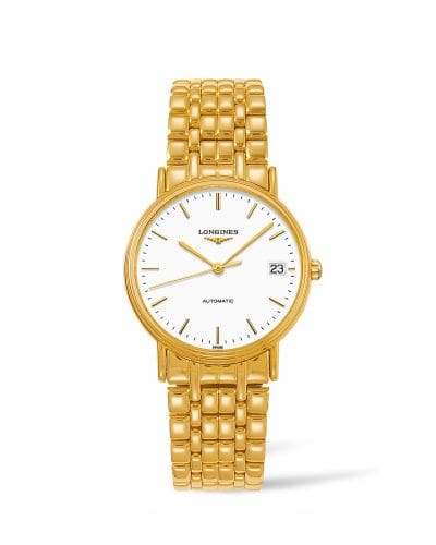 Longines Presence Automatic 34.5mm Stainless Steel / PVD Gold / White / Bracelet L4.821.2.12.8