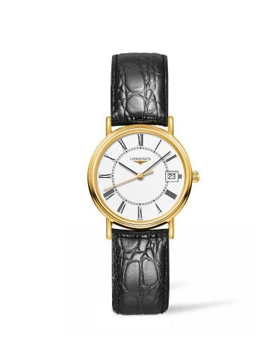 Longines Presence Quartz 30mm PVD Gold / White - Roman L4.320.2.11.2
