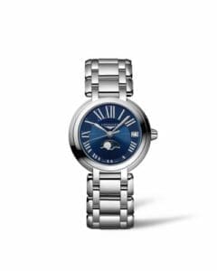 Longines PrimaLuna 30.5 Quartz Moonphase Stainless Steel / Blue - Roman / Bracelet L8.115.4.91.6