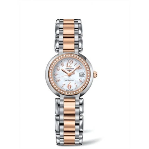 Longines PrimaLuna Automatic 26.5 Two Tone Pink Diamond Funky MOP L8.111.5.88.6