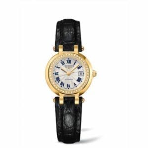 Longines PrimaLuna Automatic 26.5 Yellow Gold Diamond Leather L8.111.7.78.2