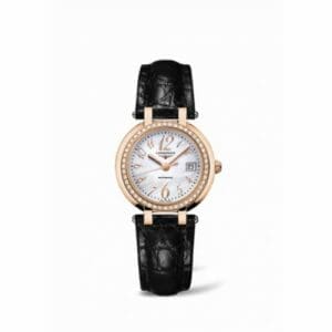 Longines PrimaLuna Automatic 30 Pink Gold Diamond Leather Funky MOP L8.113.9.83.2