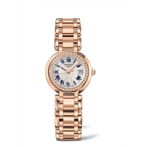 Longines PrimaLuna Quartz 26.5 Pink Gold / Diamond / Silver - Roman / Bracelet L8.110.9.78.6