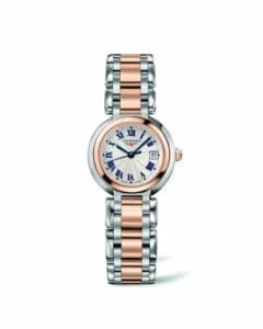 Longines PrimaLuna Quartz 26.5 Stainless Steel / Pink Gold / Silver - Roman / Bracelet L8.110.5.78.6
