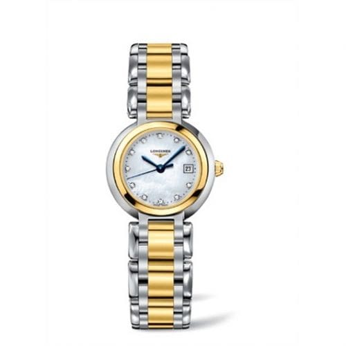 Longines PrimaLuna Quartz 26.5 Stainless Steel / Yellow Gold / MOP / Bracelet L8.110.5.93.6