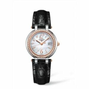 Longines PrimaLuna Quartz 30 Stainless Steel / Pink Gold / Diamond / MOP - Arabic L8.112.5.88.2