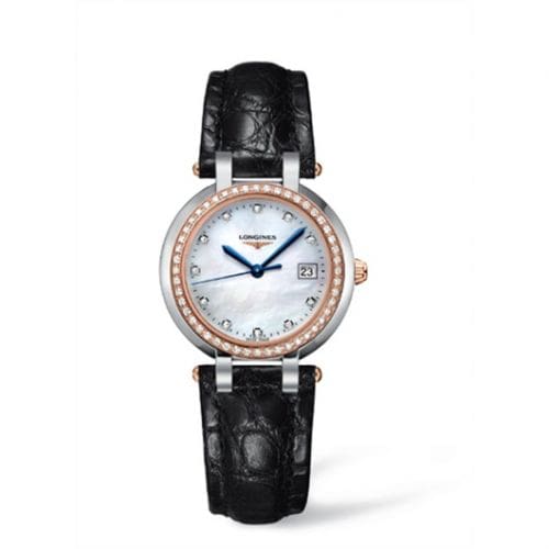 Longines PrimaLuna Quartz 30 Stainless Steel / Pink Gold / Diamond / MOP L8.112.5.89.2