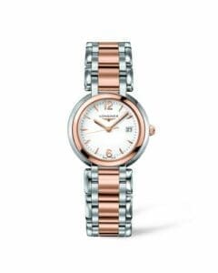 Longines PrimaLuna Quartz 30 Stainless Steel / Pink Gold / White / Bracelet L8.112.5.16.6