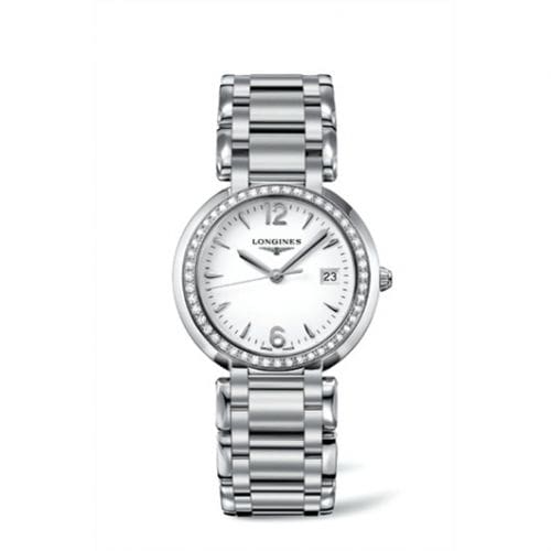 Longines PrimaLuna Quartz 34 Stainless Steel / Diamond / White / Bracelet L8.114.0.16.6