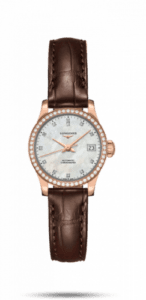Longines Record 26mm Stainless Pink Gold / Diamond / MOP-Diamond / Alligator L2.320.9.87.2