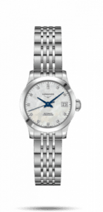 Longines Record 26mm Stainless Steel / MOP-Diamond / Bracelet L2.320.4.87.6