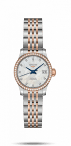 Longines Record 26mm Stainless Steel / Pink Gold / Diamond / MOP-Diamond / Bracelet L2.320.5.89.7