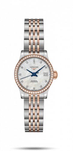 Longines Record 26mm Stainless Steel / Pink Gold / Diamond / MOP-Diamond / Bracelet L2.320.5.89.7