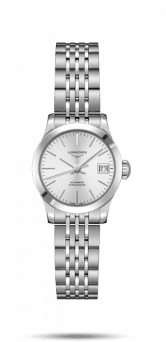 Longines Record 26mm Stainless Steel / Silver / Bracelet L2.320.4.72.6
