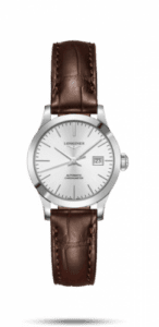 Longines Record 30mm Stainless Steel / Silver / Alligator L2.321.4.72.2