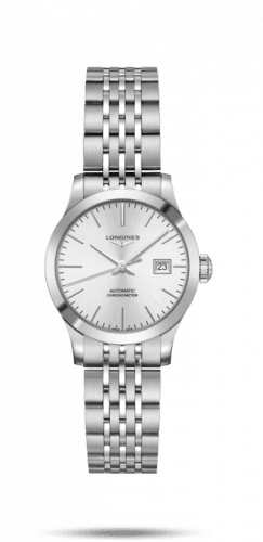 Longines Record 30mm Stainless Steel / Silver / Bracelet L2.321.4.72.6