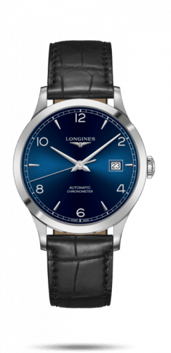 Longines Record 40mm Stainless Steel / Blue-Arabic / Alligator L2.821.4.96.2