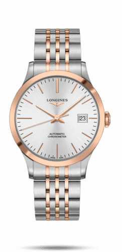 Longines Record 40mm Stainless Steel / Pink Gold / Silver / Bracelet L2.821.5.72.7