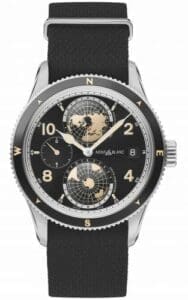 Montblanc 1858 Geosphere Stainless Steel / Black / NATO 117837