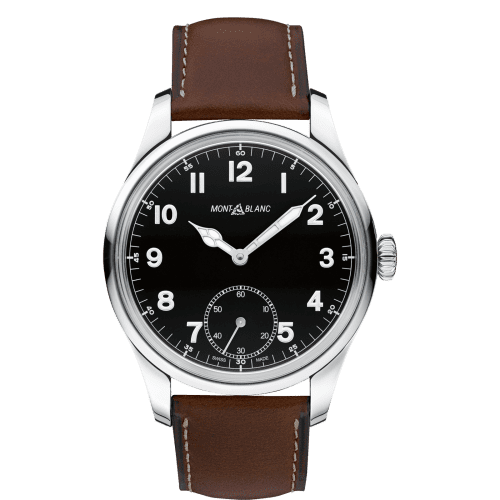 Montblanc 1858 Manual Small Second Stainless Steel / Black 112638