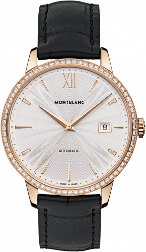 Montblanc Heritage Spirit Date Automatic 39mm Red Gold Guilloche Diamond 113706
