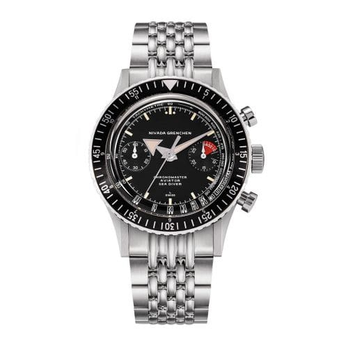 Nivada Grenchen Chronomaster Aviator Sea Diver Manual Stainless Steel / Black / Bracelet 86007M-BRAC