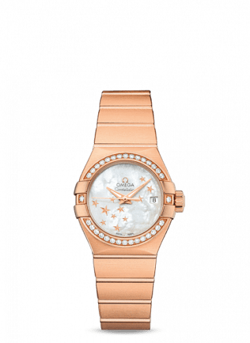 Omega Constellation Co-Axial 27 Brushed Red Gold / Diamond / MOP Stars 123.55.27.20.05.003