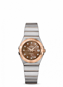 Omega Constellation Co-Axial 27 Brushed Stainless Steel / Red Gold / Brown MOP 123.20.27.20.57.001