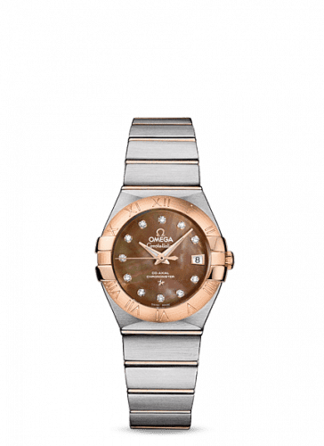Omega Constellation Co-Axial 27 Brushed Stainless Steel / Red Gold / Brown MOP 123.20.27.20.57.001