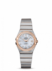 Omega Constellation Co-Axial 27 Brushed Stainless Steel / Red Gold / Diamond / MOP Supernova 123.25.27.20.55.001