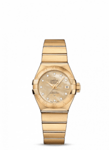 Omega Constellation Co-Axial 27 Brushed Yellow Gold / Champagne MOP 123.50.27.20.57.002