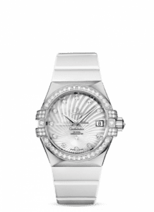Omega Constellation Co-Axial 35 White Gold / Diamond / MOP Supernova / Rubber 123.58.35.20.99.001