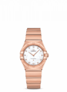 Omega Constellation Manhattan 28 Quartz Sedna Gold / MOP 131.50.28.60.55.001