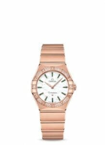 Omega Constellation Manhattan 28 Quartz Sedna Gold / MOP - Emerald / Diamond 131.55.28.60.55.005
