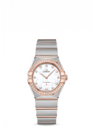Omega Constellation Manhattan 28 Quartz Stainless Steel / Sedna Gold / MOP / Diamond 131.25.28.60.55.001