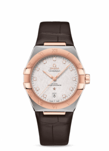 Omega Constellation Master Chronometer 39 Stainless Steel / Sedna / Silver-Diamond / Alligator 131.23.39.20.52.001