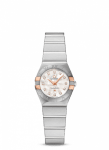 Omega Constellation Quartz 24 Brushed Stainless Steel / Red Gold Claws / Diamond MOP 123.20.24.60.55.005