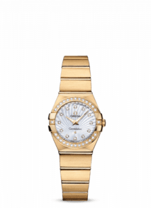 Omega Constellation Quartz 24 Brushed Yellow Gold / Diamond / MOP Supernova 123.55.24.60.55.003